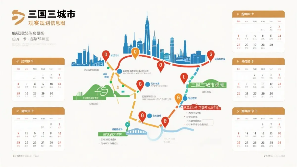 世界杯观赛规划城市与时间节点信息图